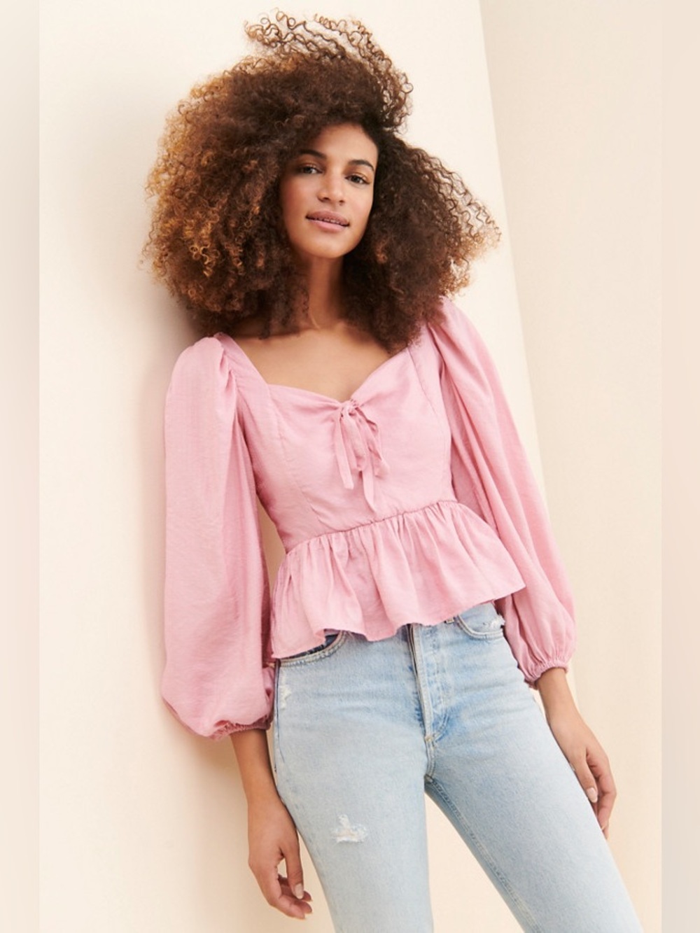 Moon River Peplum Hem Blouse